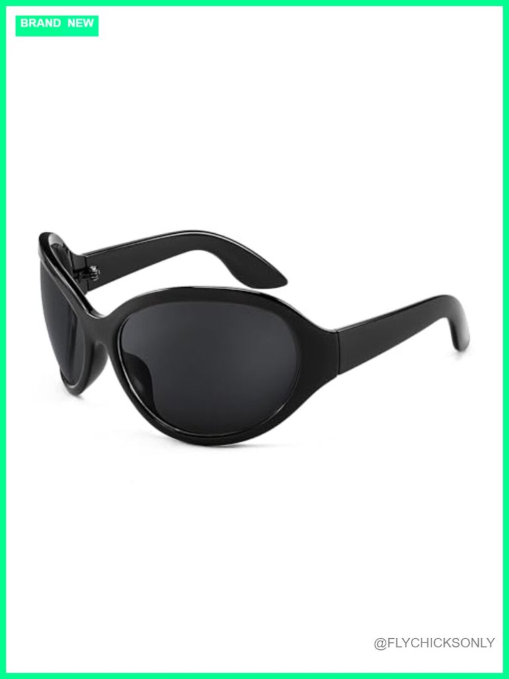 Oversized Y2K Oval Sunglasses UV400 Wrap Around Unisex